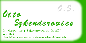 otto szkenderovics business card